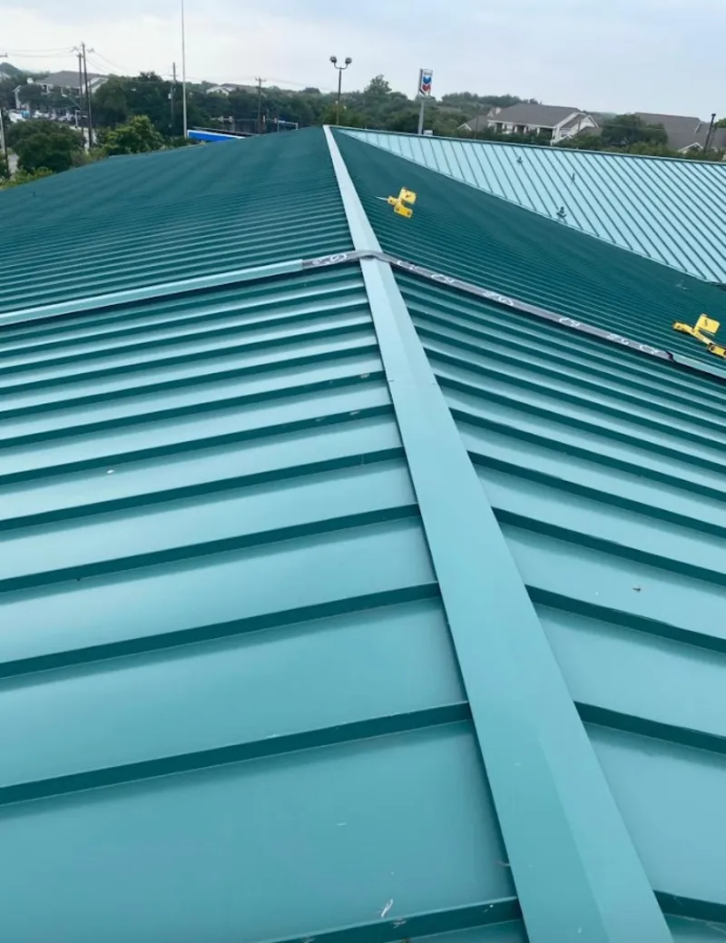 Green commercial metal roof ridge and valley for Metal Roof Repair in Statesville